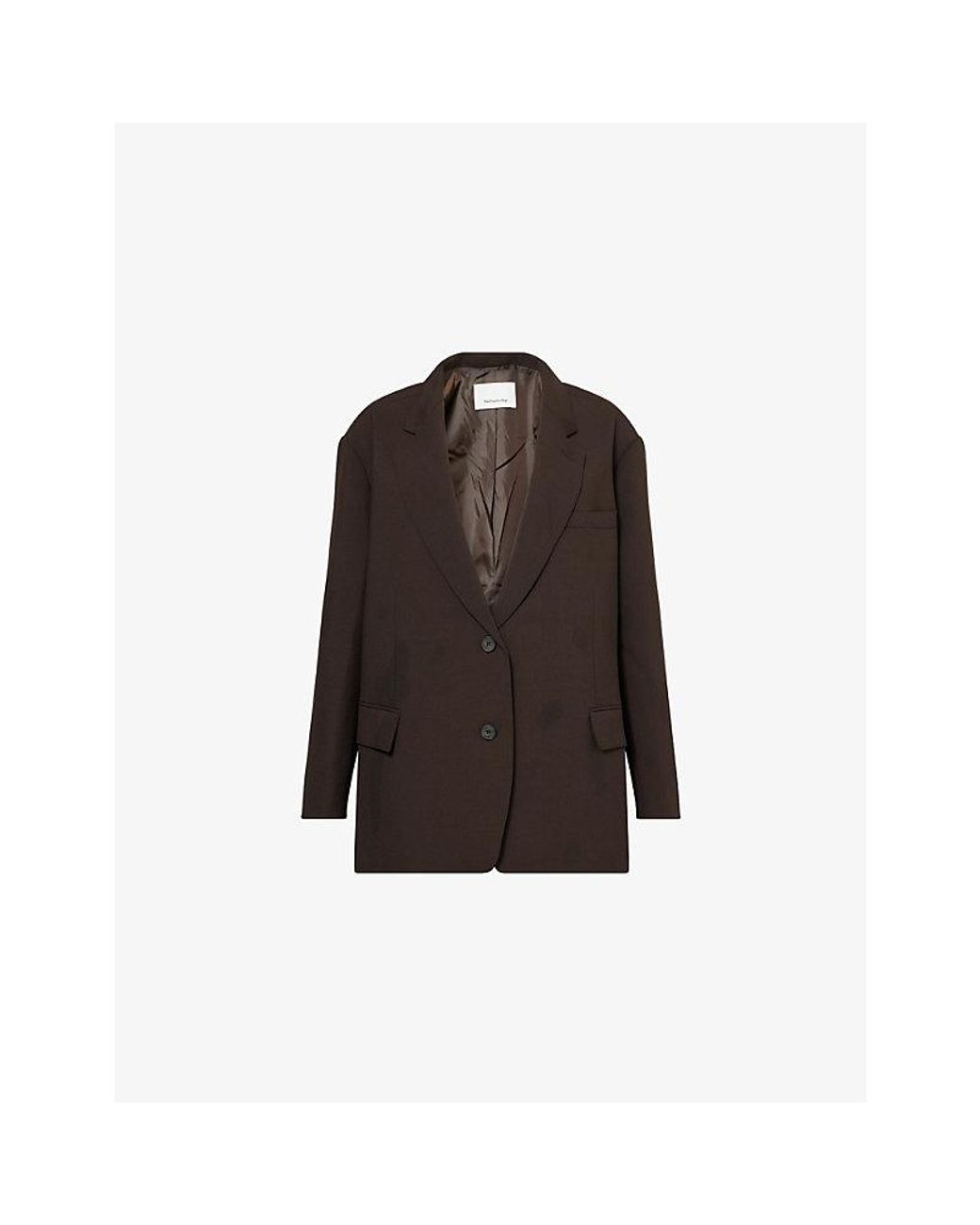 Frankie Shop Brown Bea Single-Breasted Stretch-Woven Blazer