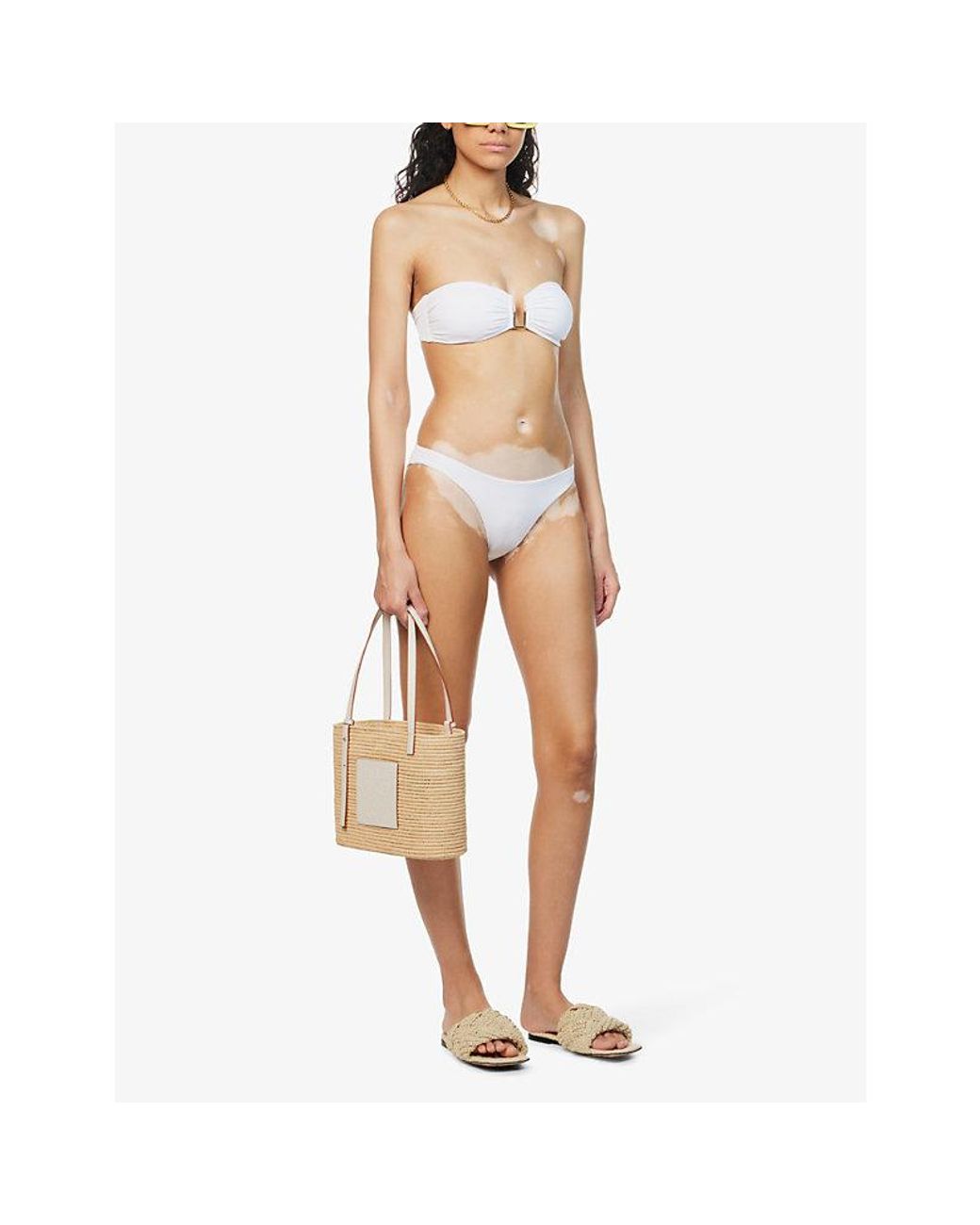 Melissa Odabash White Barcelona Bandeau Bikini Top