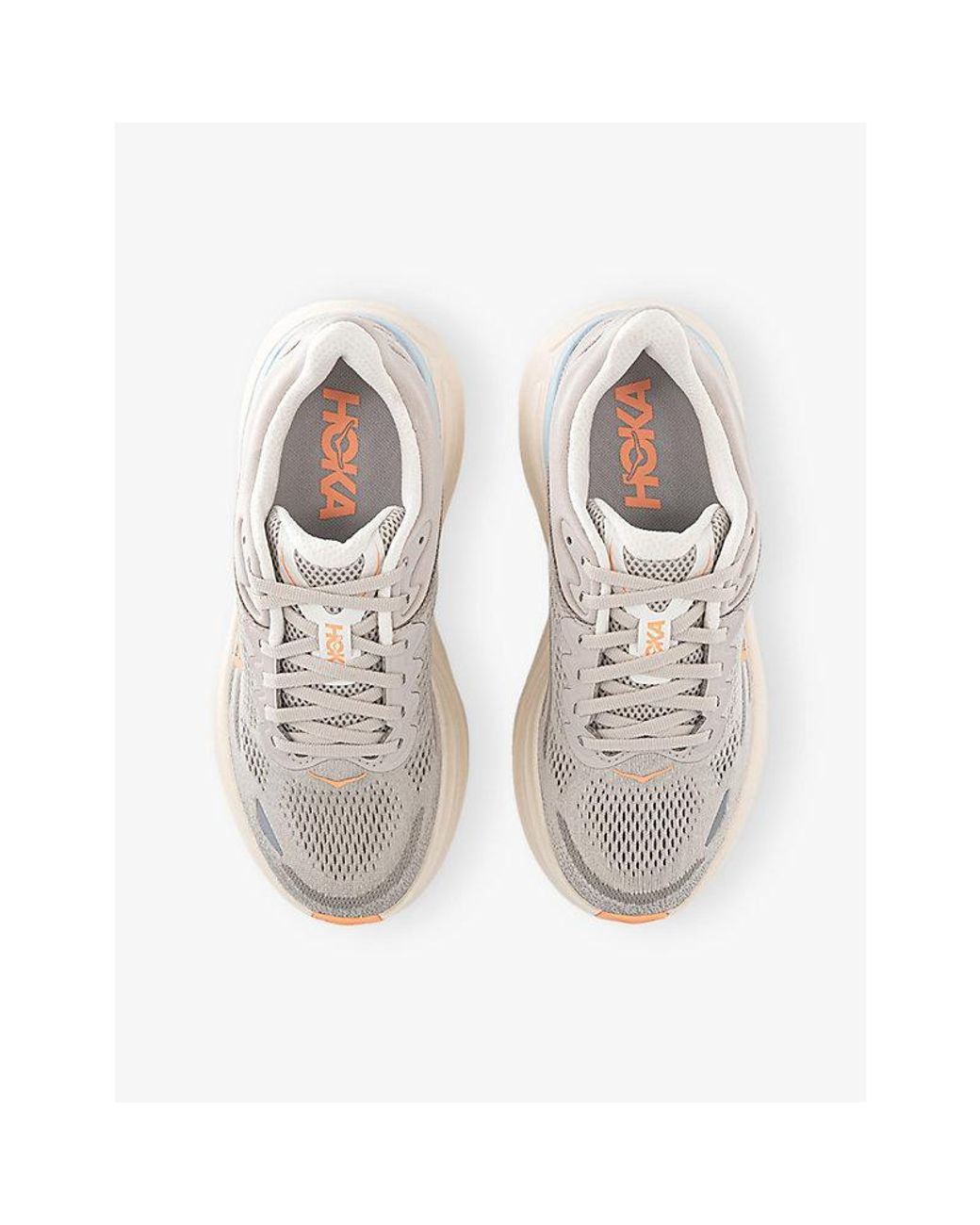 Hoka One One White Bondi 9 Woven Trainers