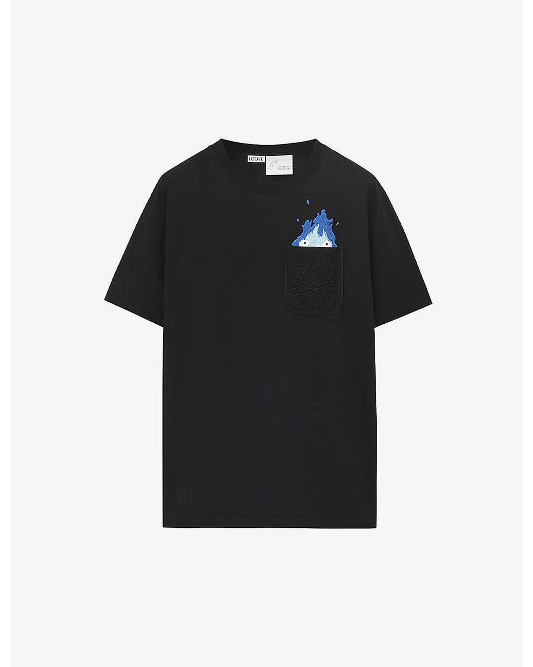 Loewe X Howl's Moving Castle Calcifer Cotton-blend T-shirt in