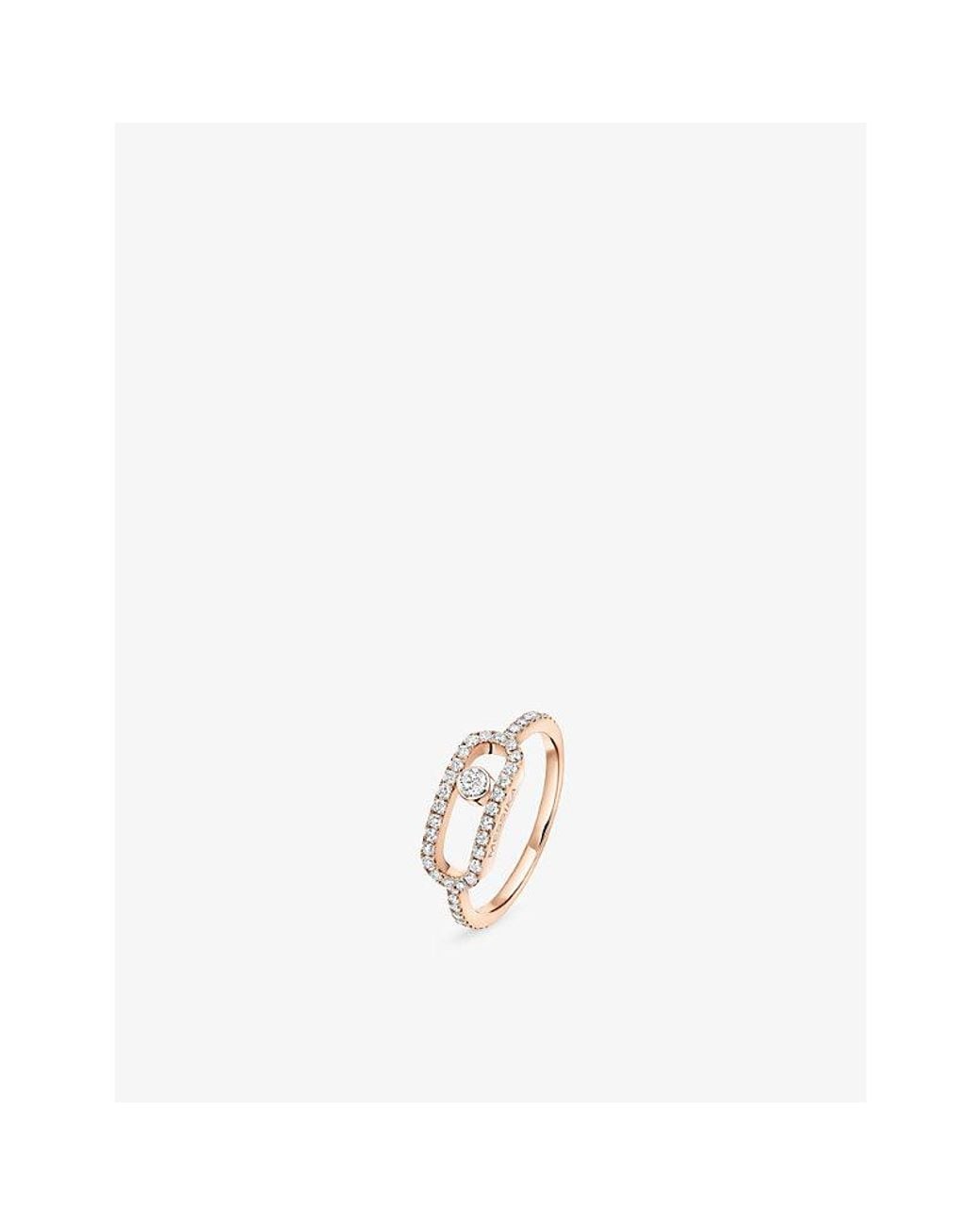 Messika White Move Uno Large Pavé 18Ct And 0.31Ct Diamond Ring