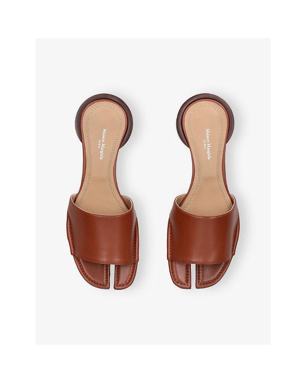 Maison Margiela Brown Tabi Leather Sandals