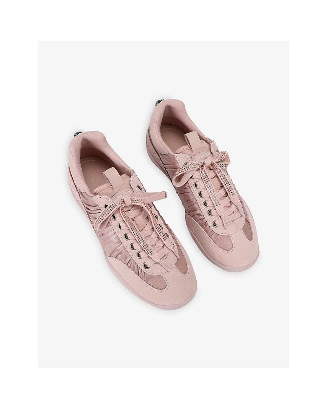 Kurt Geiger Pink Royal Suede And Fabric Trainers