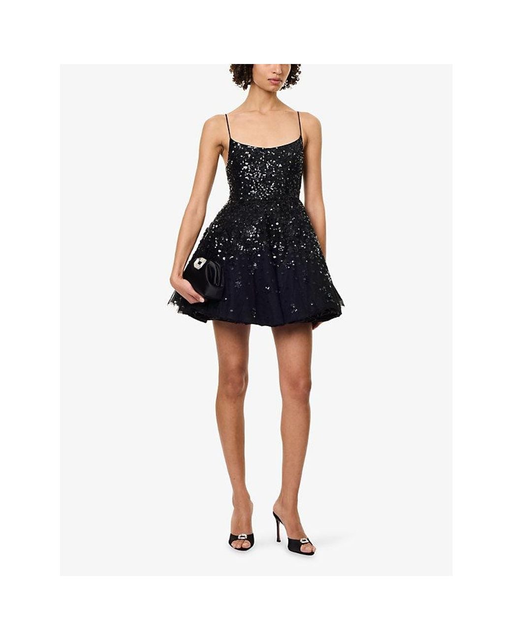 Needle & Thread Black Nerina Sequin Tutu Micro Mini Dress