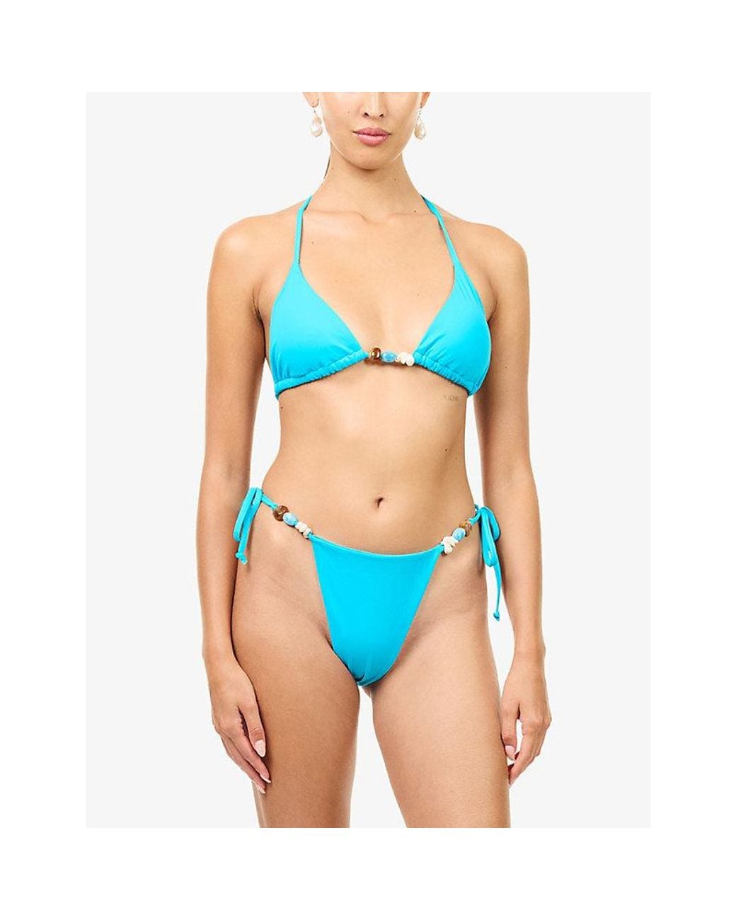 4th & Reckless Blue Elena Tie-Waist Bikini Bottoms