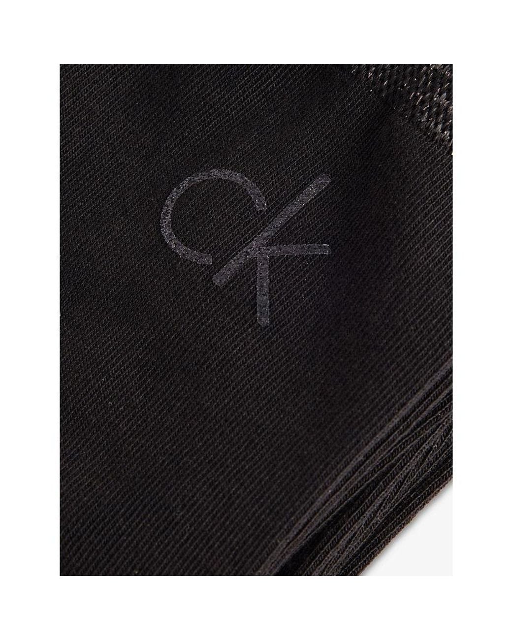 Calvin Klein Black Branded Pack Of Two Woven Socks