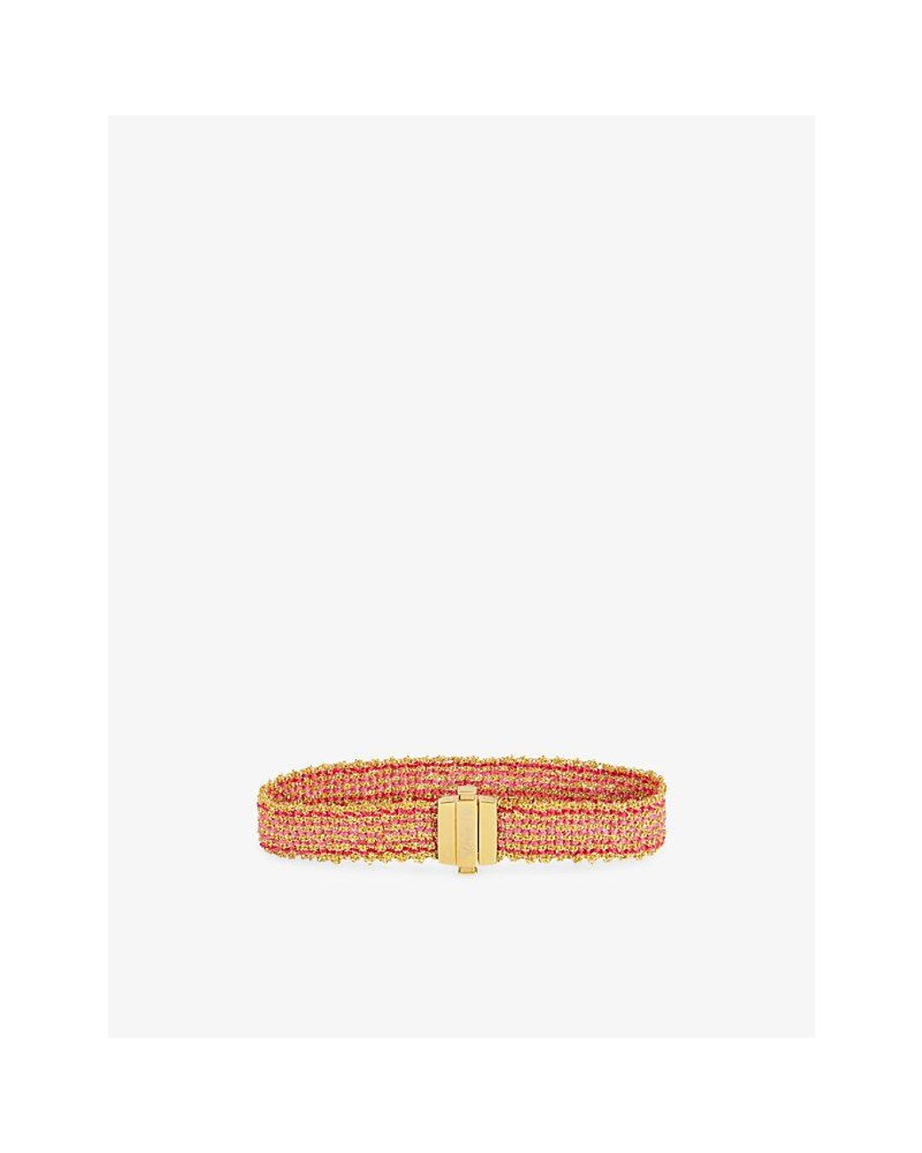 La Maison Du Couturier Pink Assya London Ibiza Clasp 18Ct Vermeil, And Silk Bracelet
