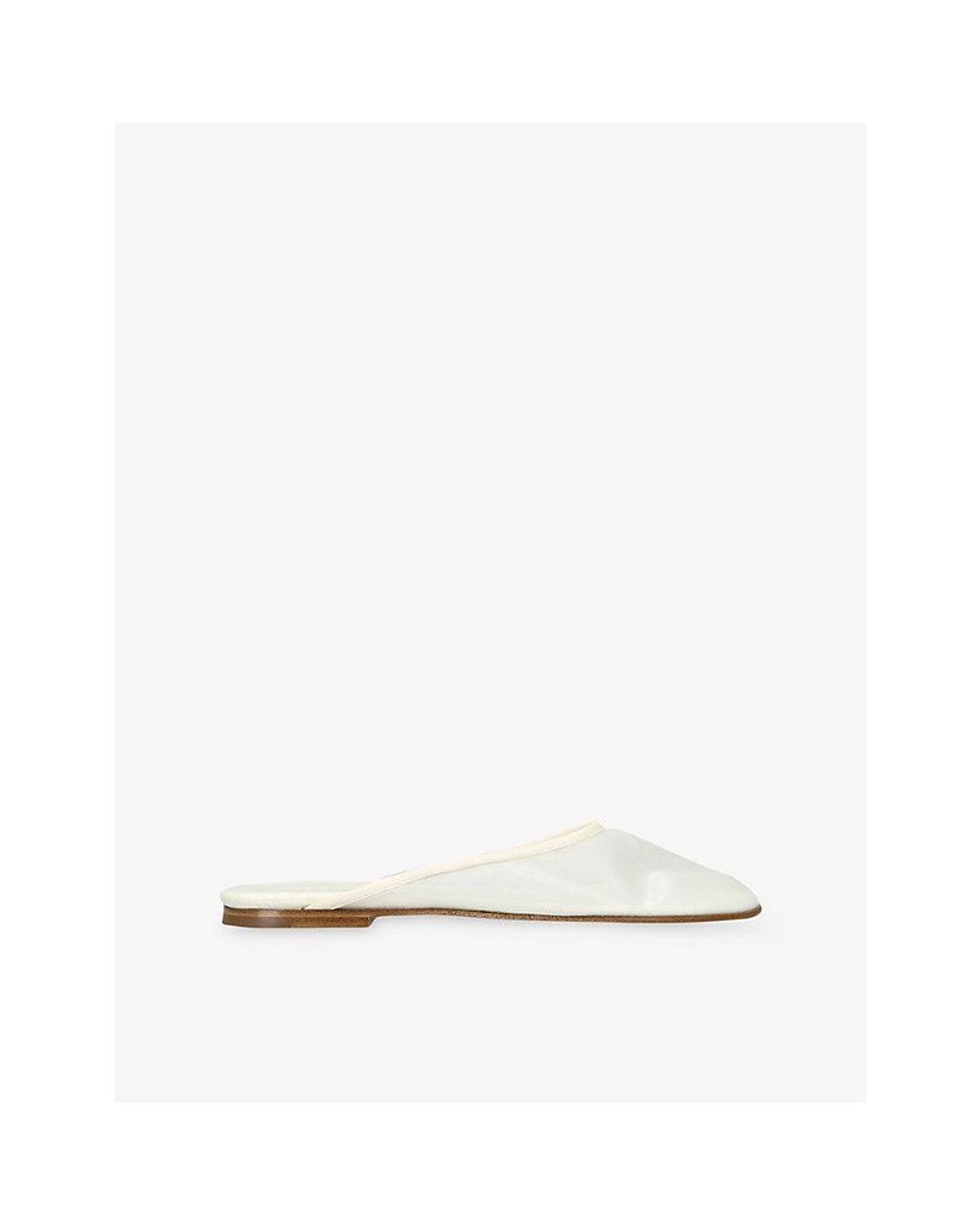 Dear Frances White Balla Slipper Mesh And Leather Mules