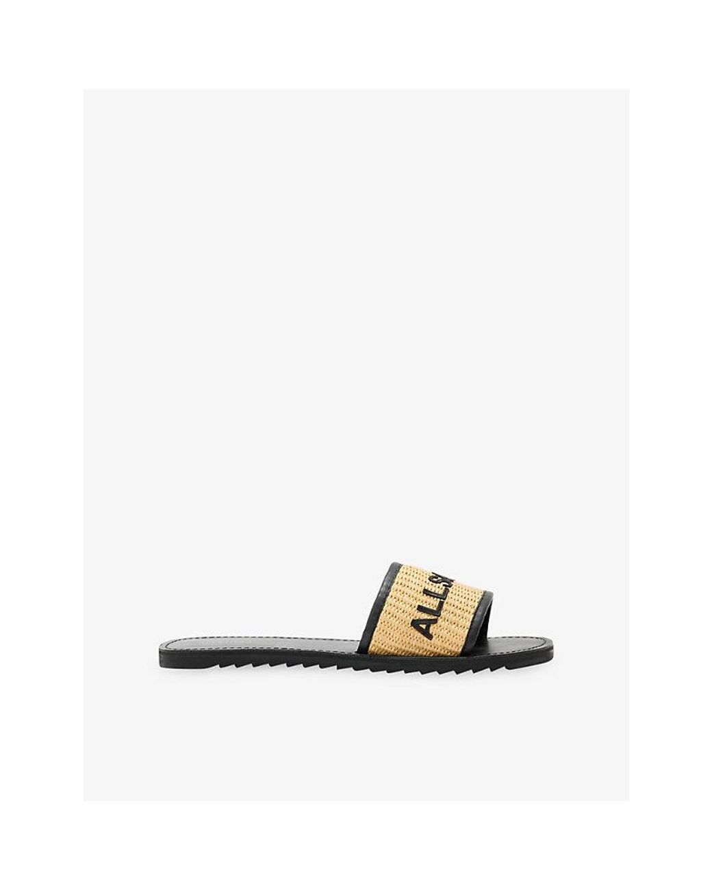 AllSaints Multicolor Hoxton Raffia Slides