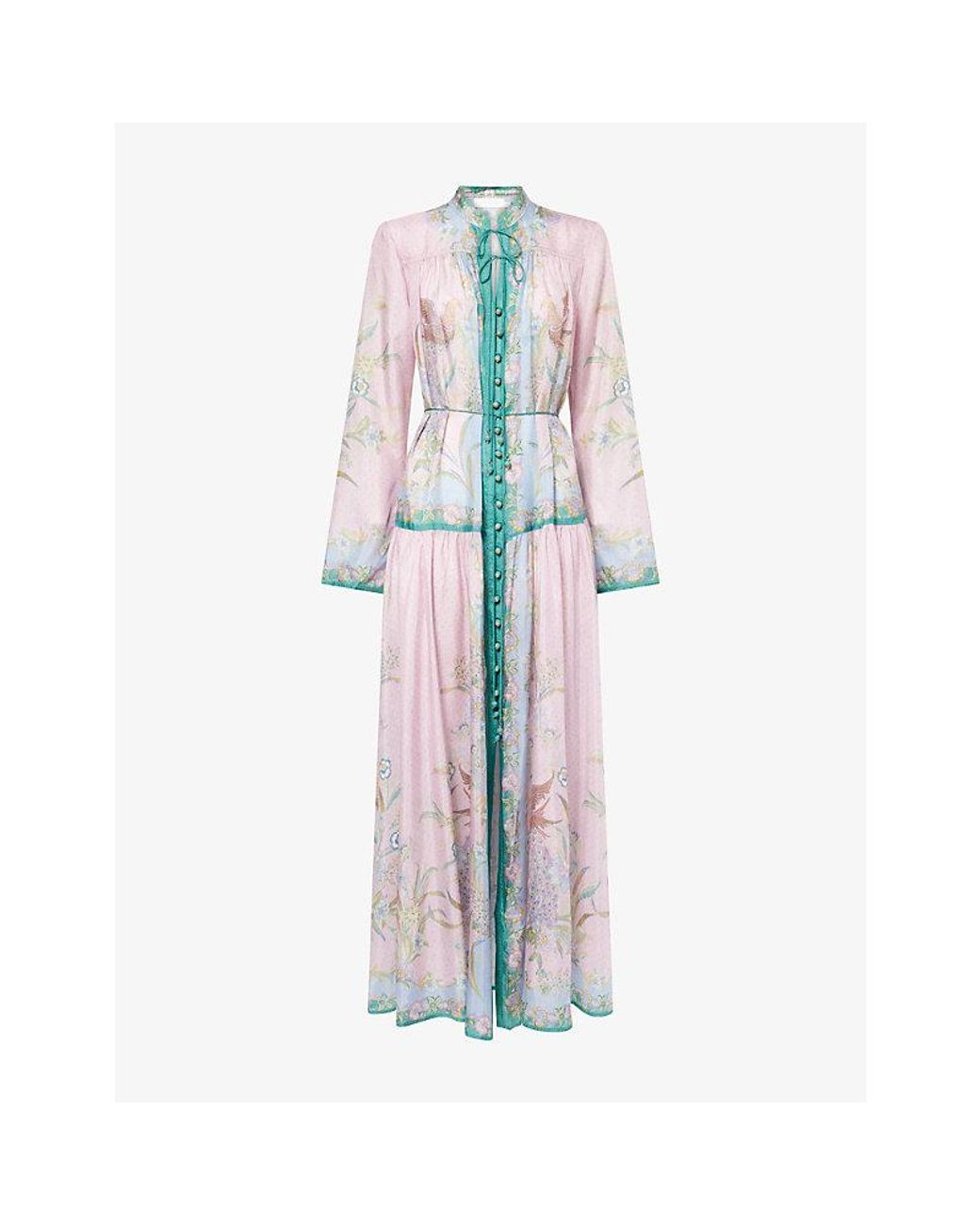 Zimmermann White Indra Printed Silk Maxi Dress