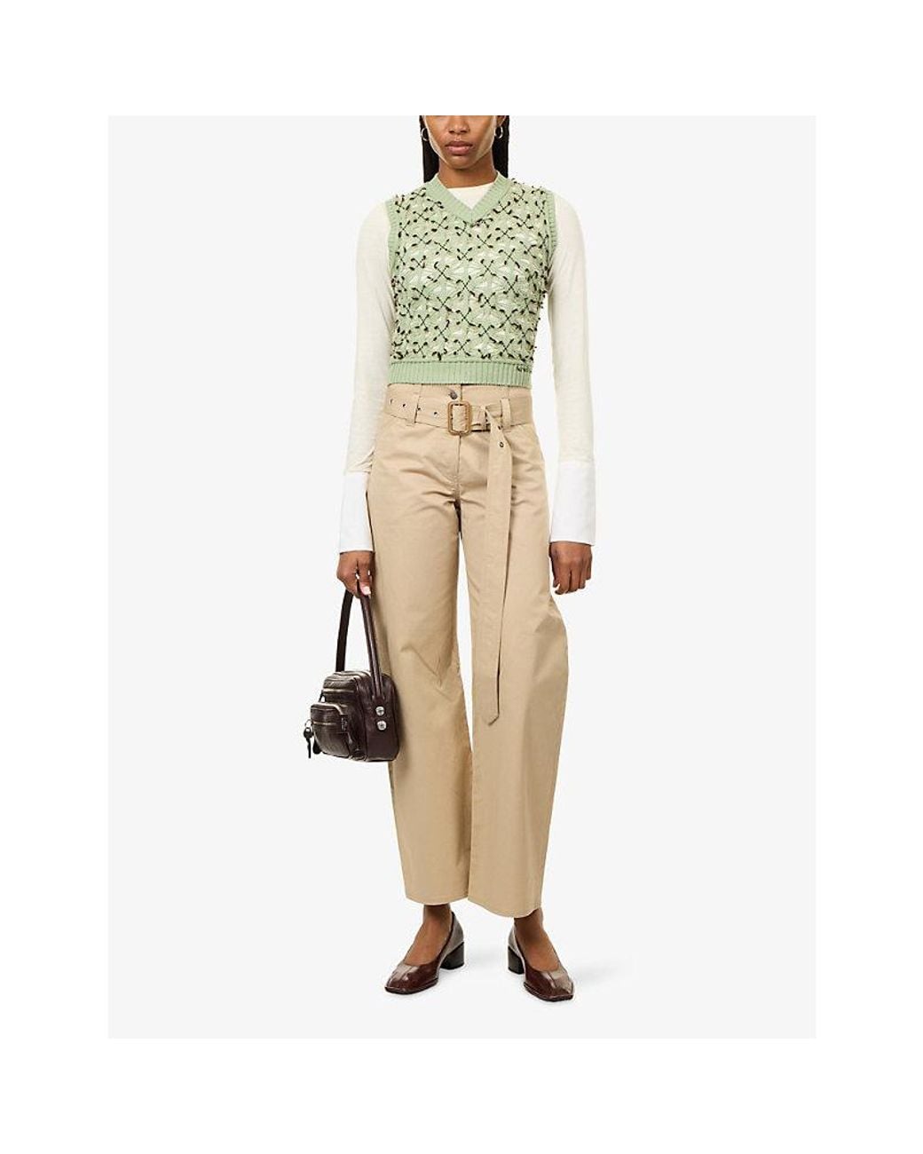 Acne Green Kuedi Argyle Wool Knit Vest