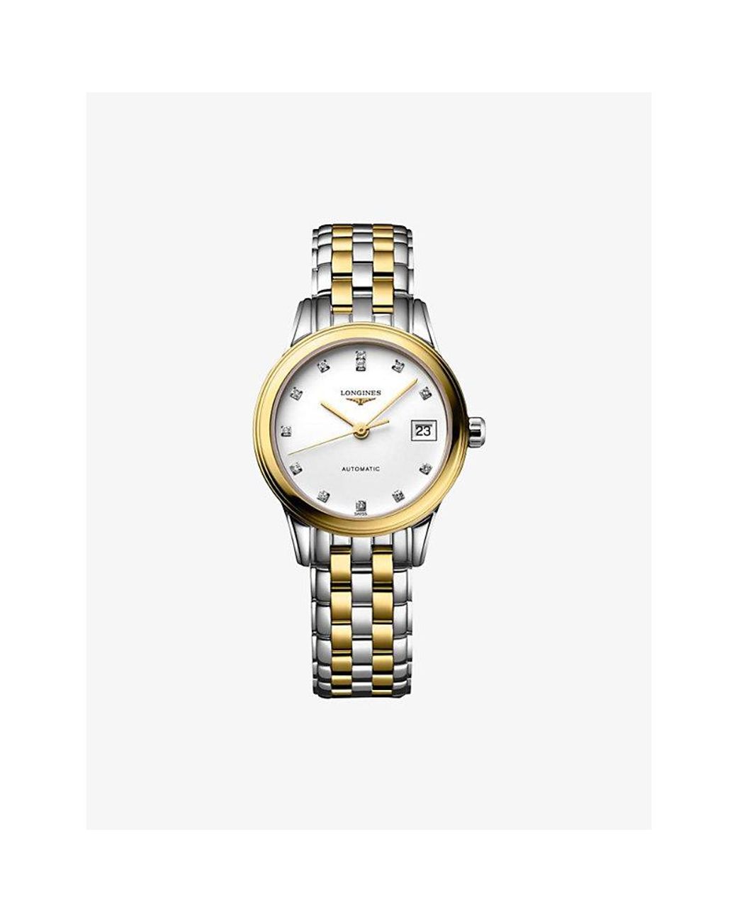 Longines Metallic L4.274.3.27.7 Flagship Classic Stainless-Steel, Pvd And 0.034Ct Diamond Automatic Watch for men