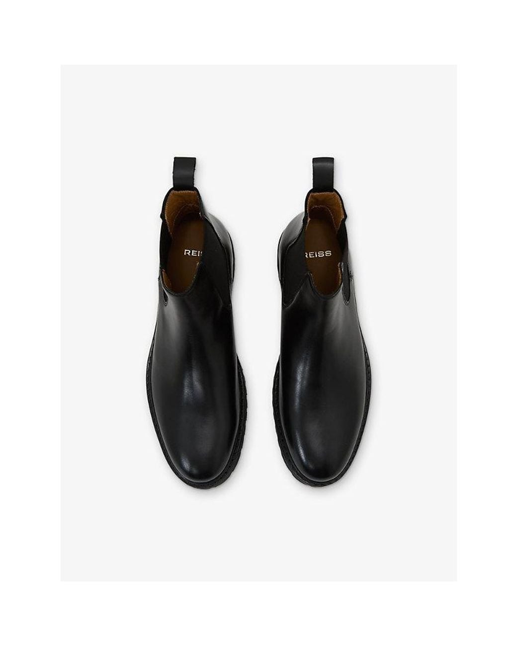 Reiss Black Milton Leather Chelsea Boots for men