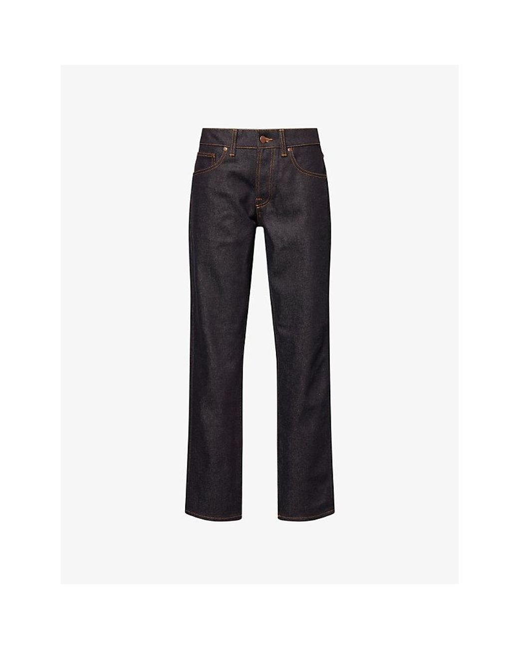 Nudie Jeans Blue Solid Ollie Slim-Fit Denim Jeans for men