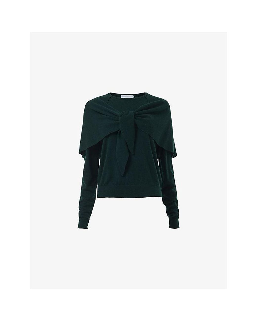 eem Green Tie-Scarf Knitted Wool-Blend Jumper