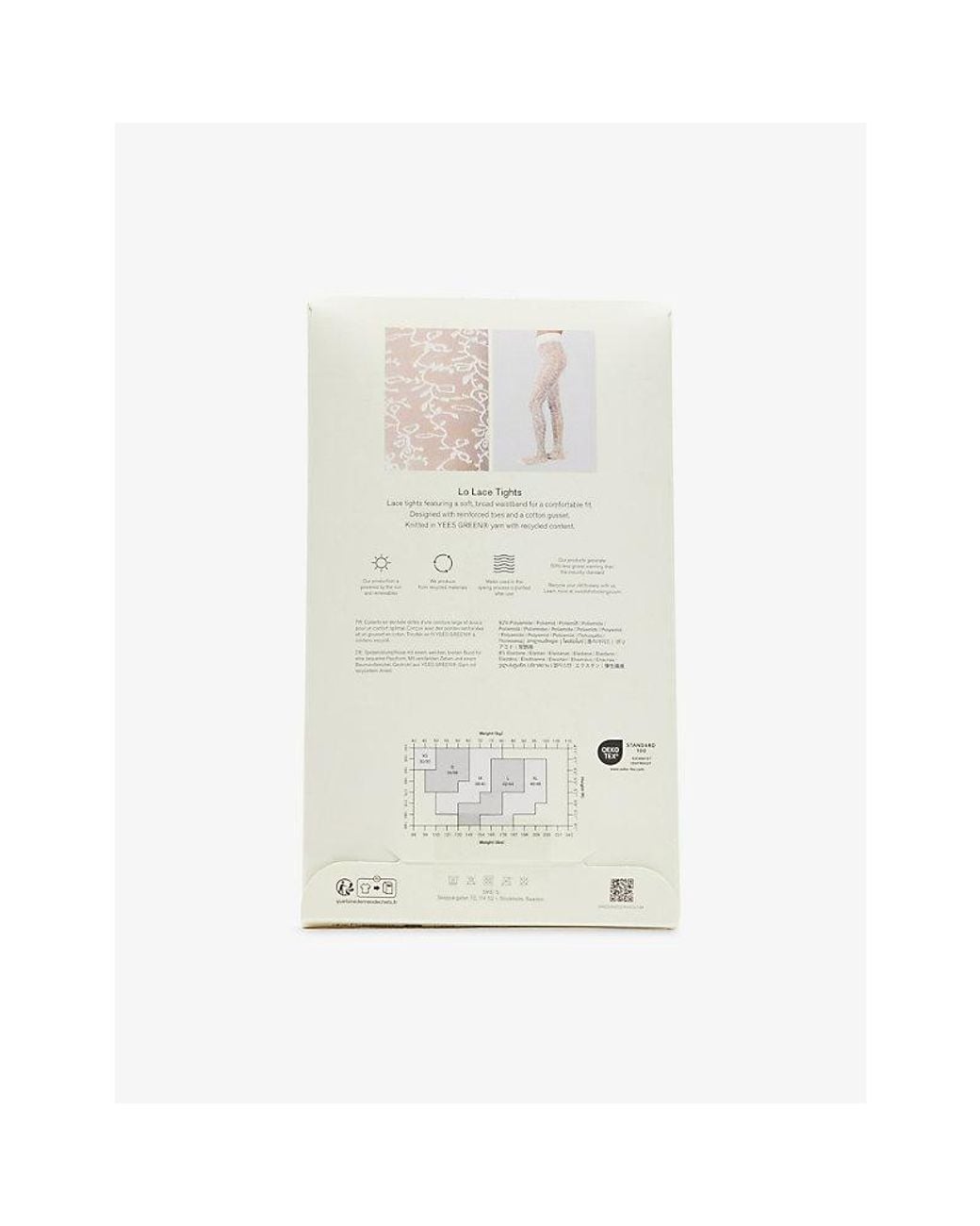 Swedish Stockings White Lo Lace 40 Denier Stretch-Knit Tights