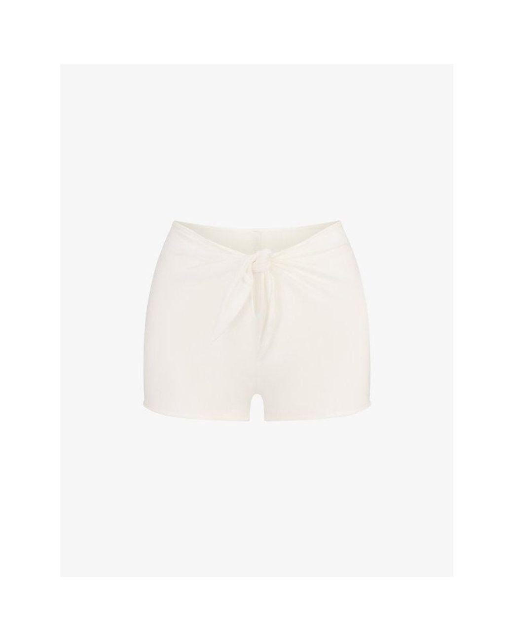 Skims Natural Cover-Ups Cotton-Jersey Shorts