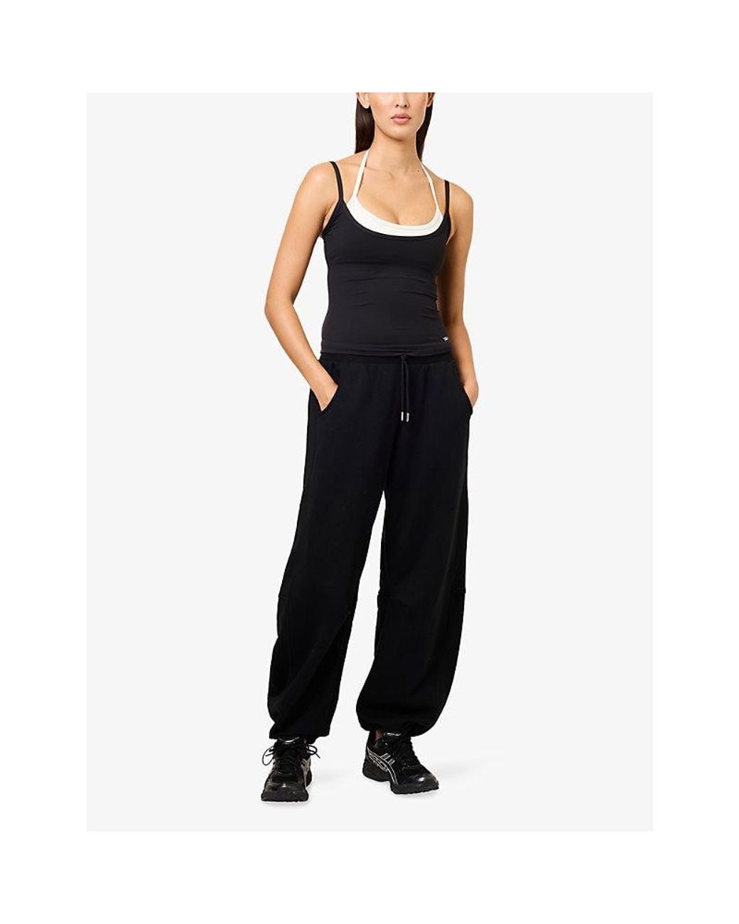 WE Are Tala Blue Multiway Barrel-Leg Cotton-Jersey Jogging Bottoms