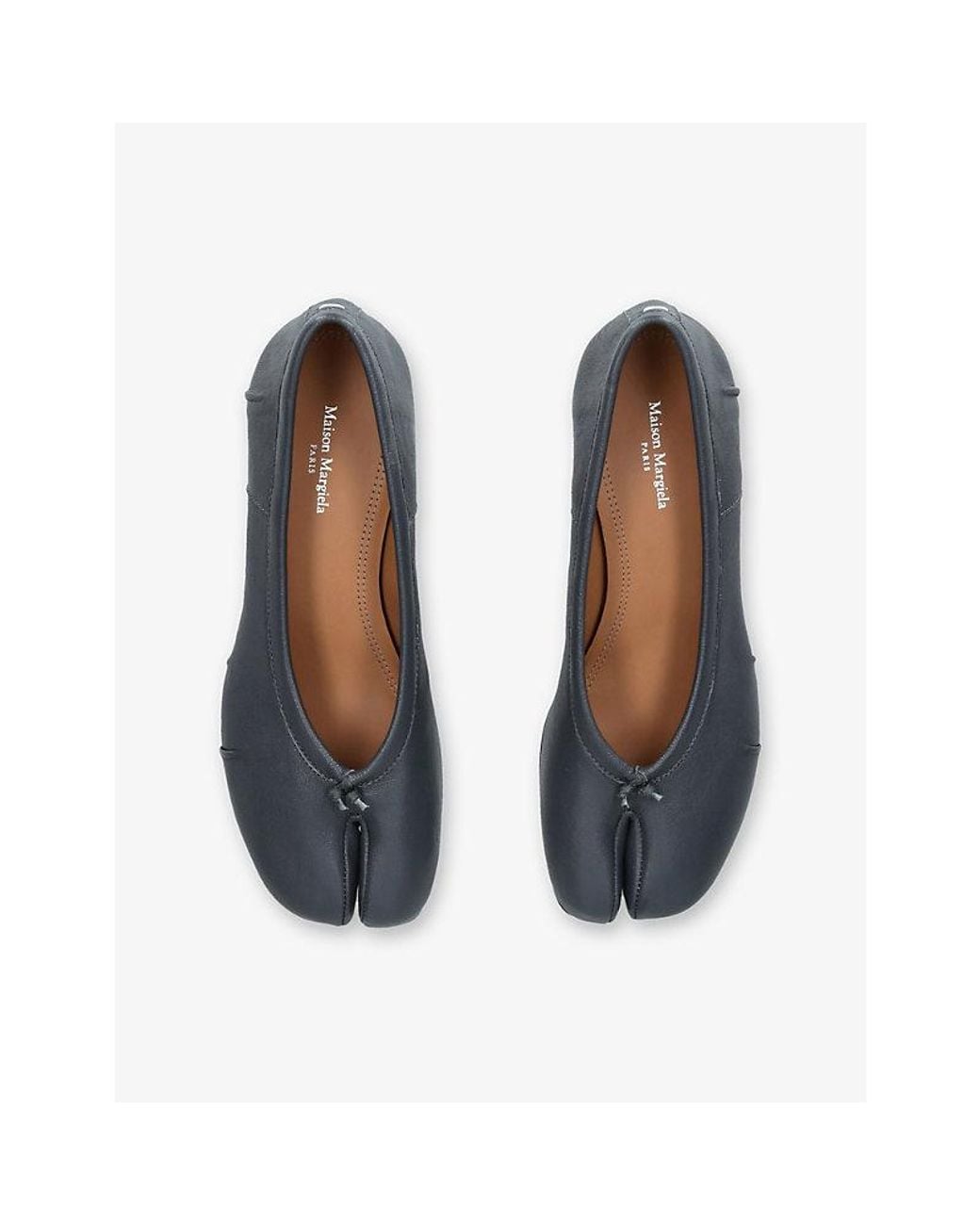 Maison Margiela Blue Tabi Ballerina Leather Heeled Shoes