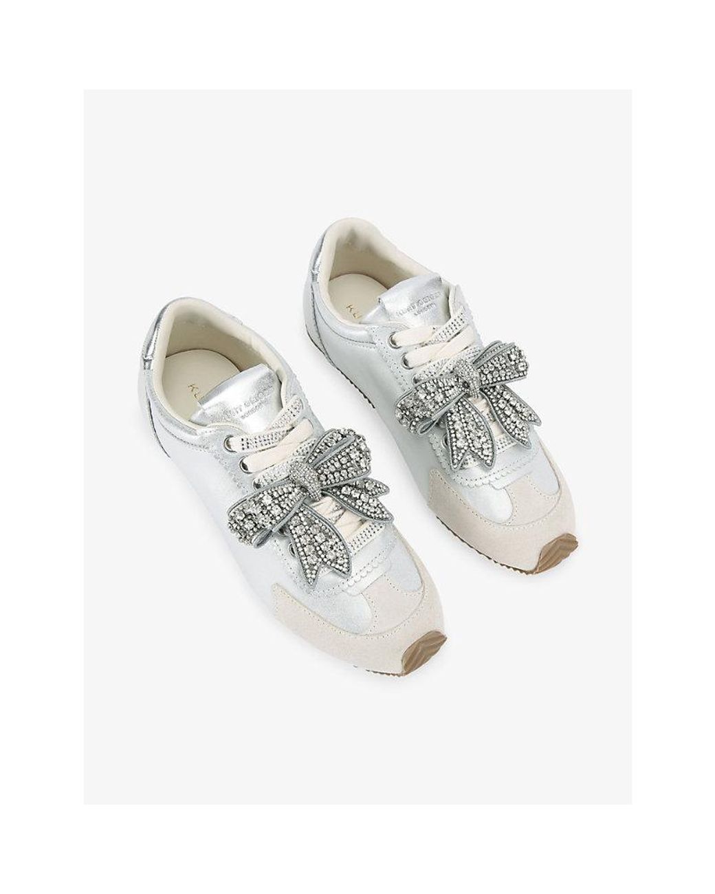 Kurt Geiger White Islington Bow Leather Trainers