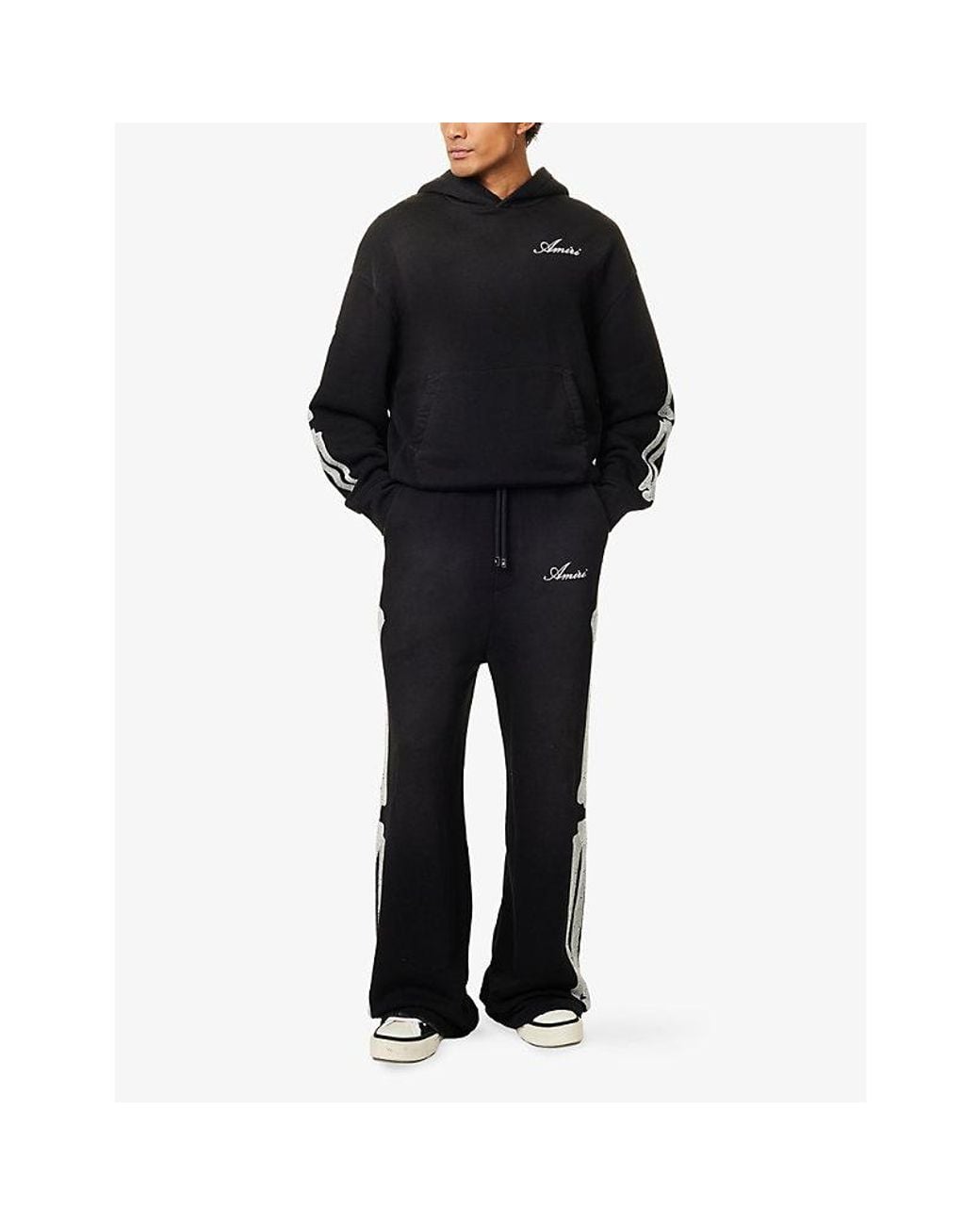 Amiri Black Bones Oversized Cotton-Jersey Hoodie for men