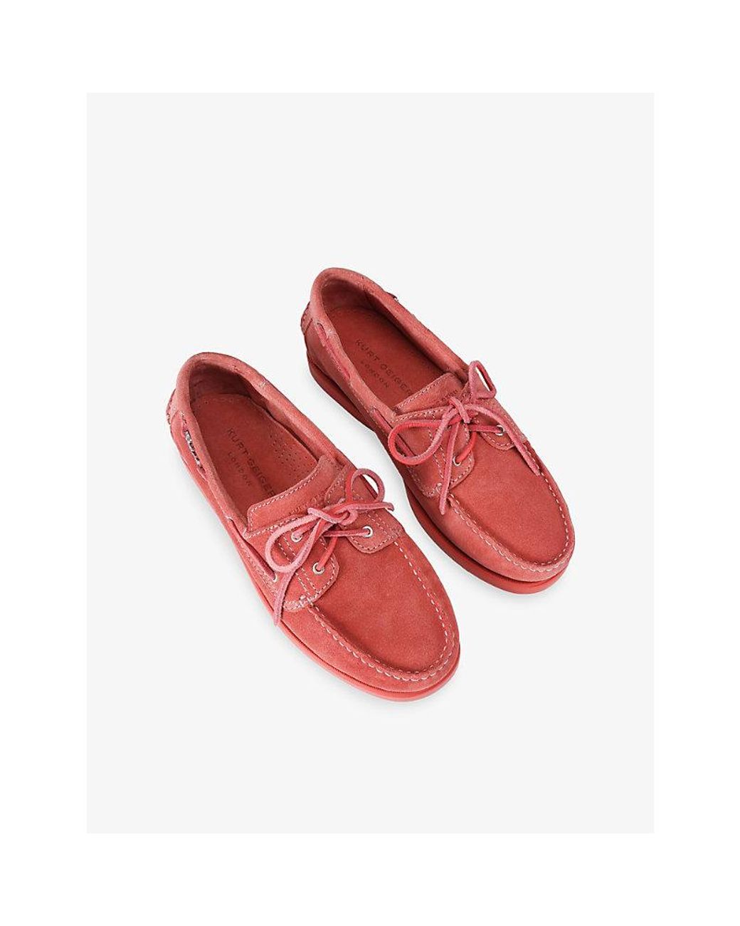 Kurt Geiger Red Kurt Suede Deck Shoes for men
