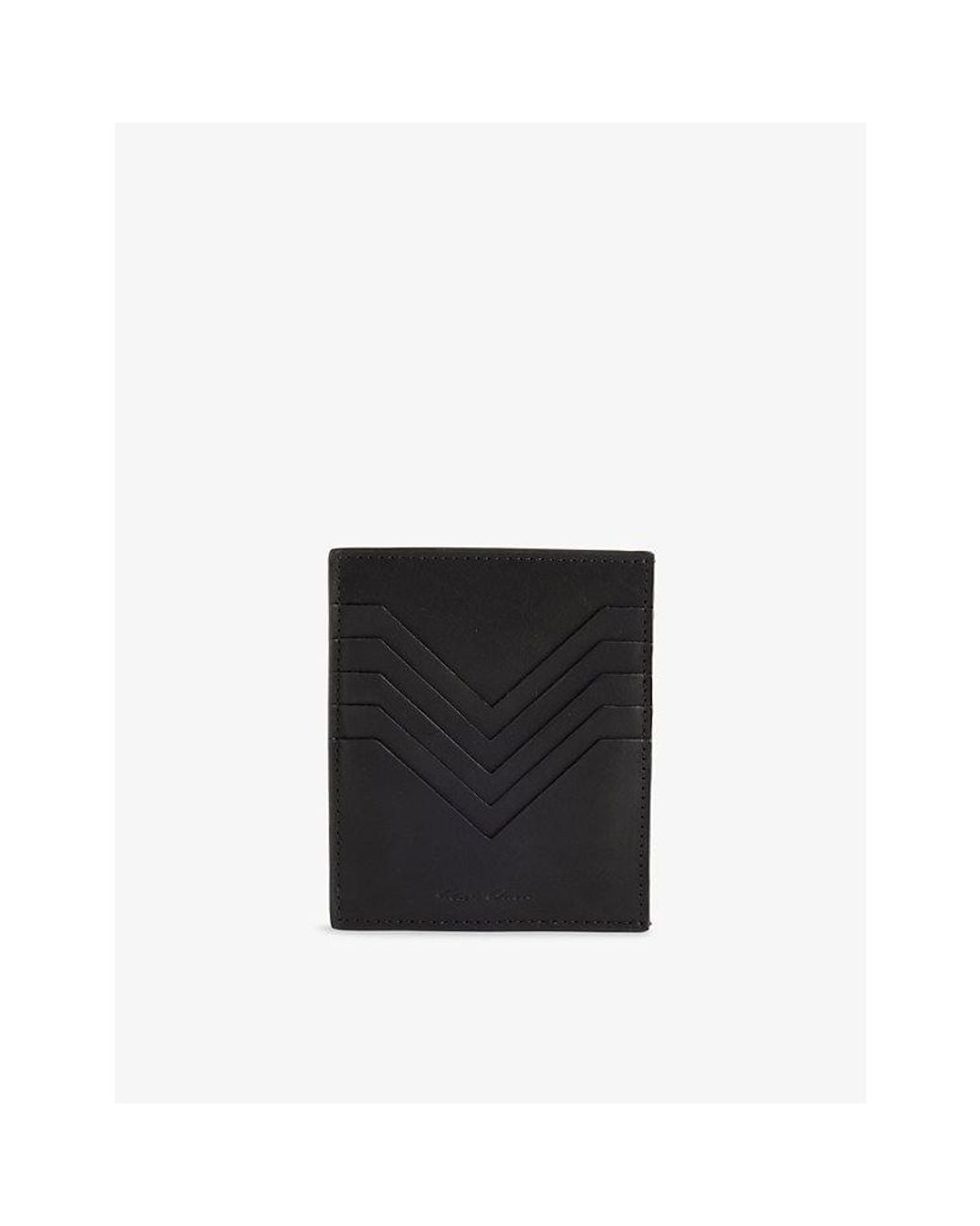Rick Owens Black Square Leather Card Holder for men
