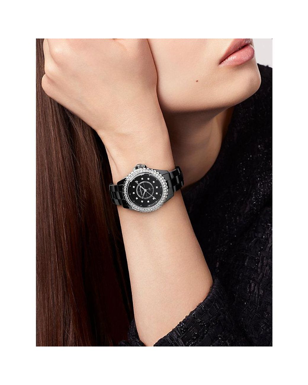 Chanel H6419 J12 Steel, Ceramic And 1.21ct Diamond Quartz Watch in Black