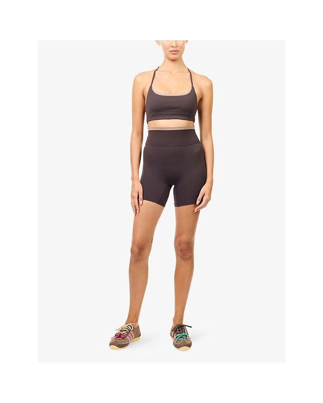 ADANOLA Brown Ultimate Double-Layered Workout Shorts