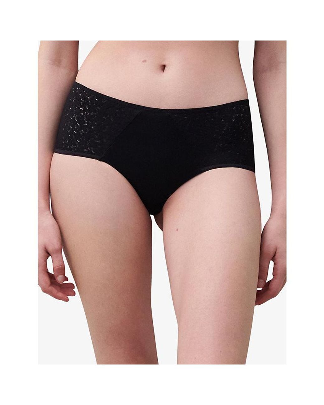 Chantelle Black Norah Stretch-Lace Shorty Briefs