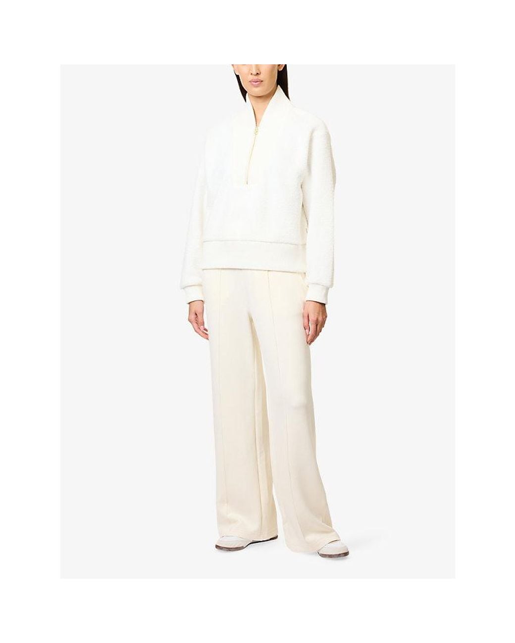 Varley White Mumford Half-Zip Fleece Jumper