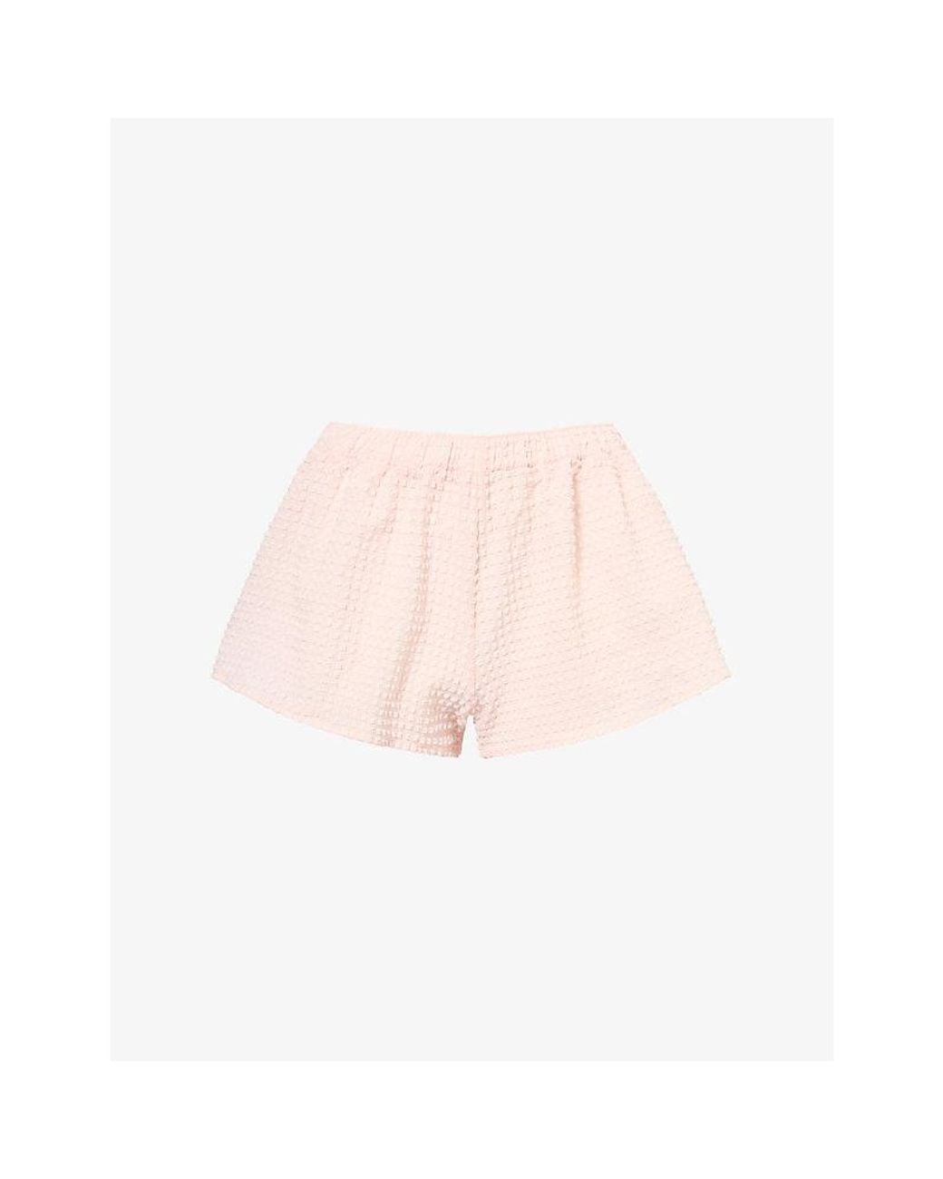 Hunza G Pink Seersucker Resort Swim Shorts
