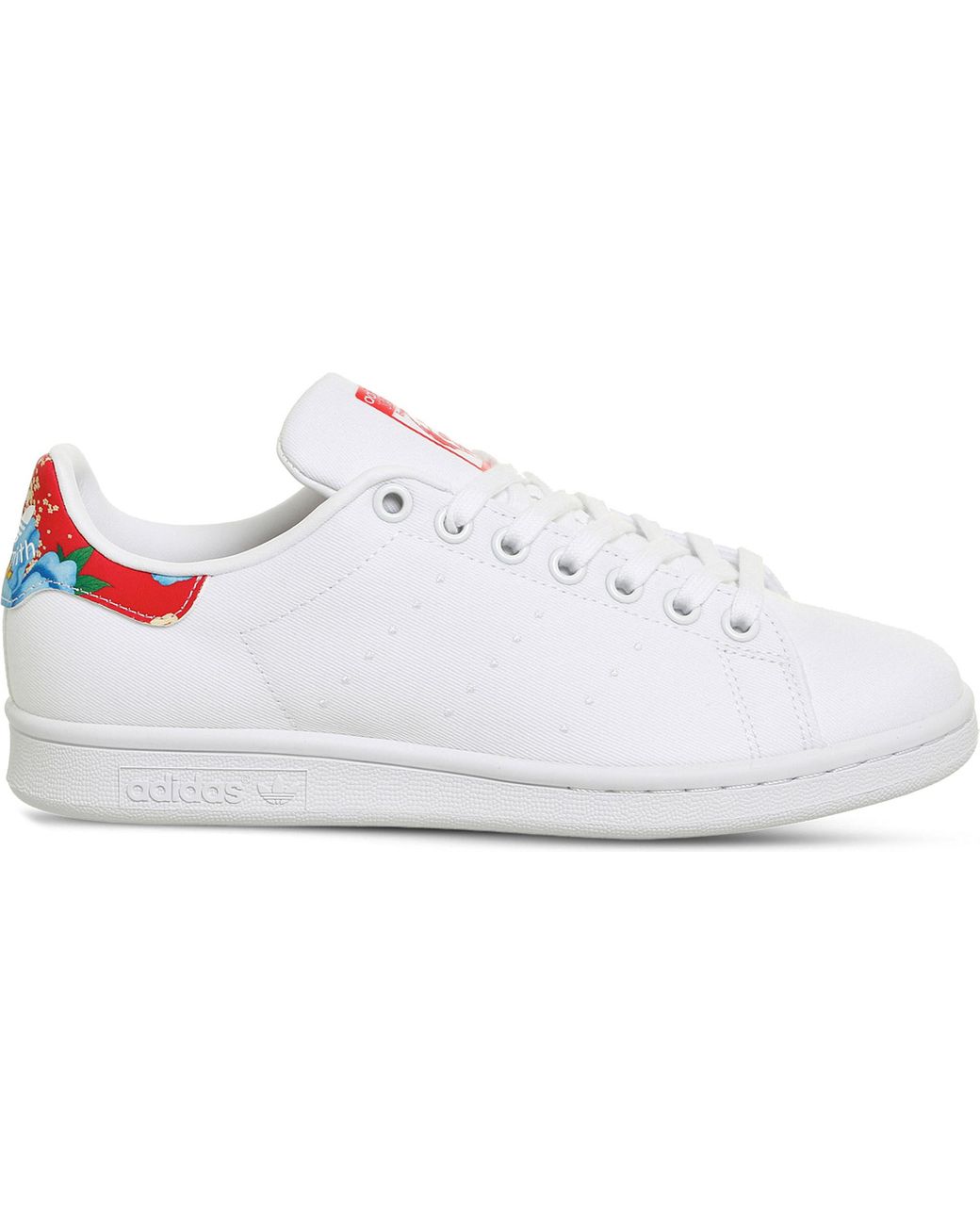 Stan Smith Floral Canvas Trainers in White | Lyst