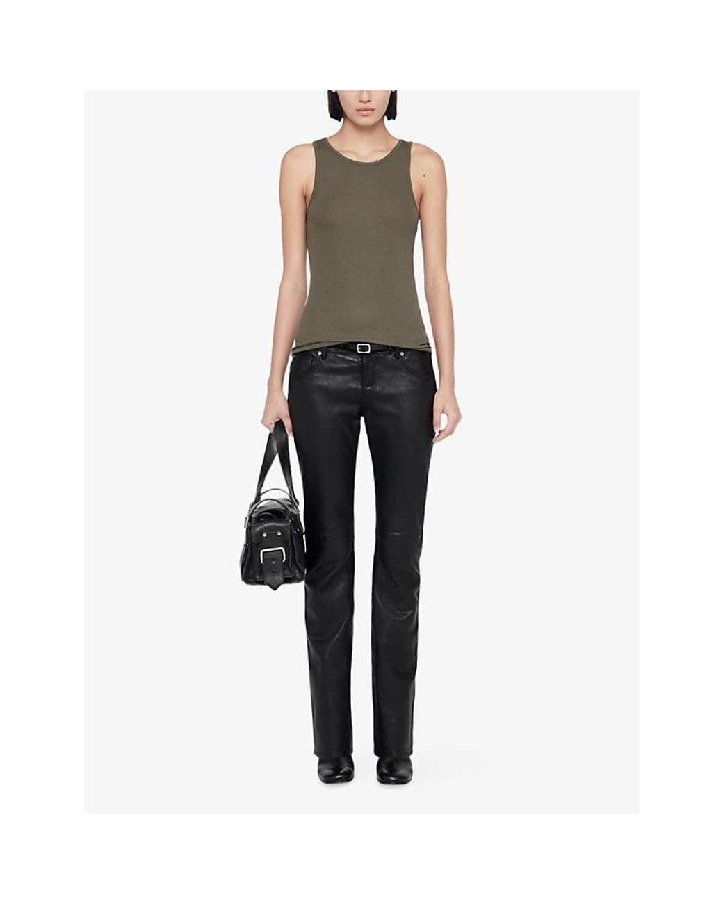 AllSaints Green Teresa Slim-Fit Stretch-Jersey Vest