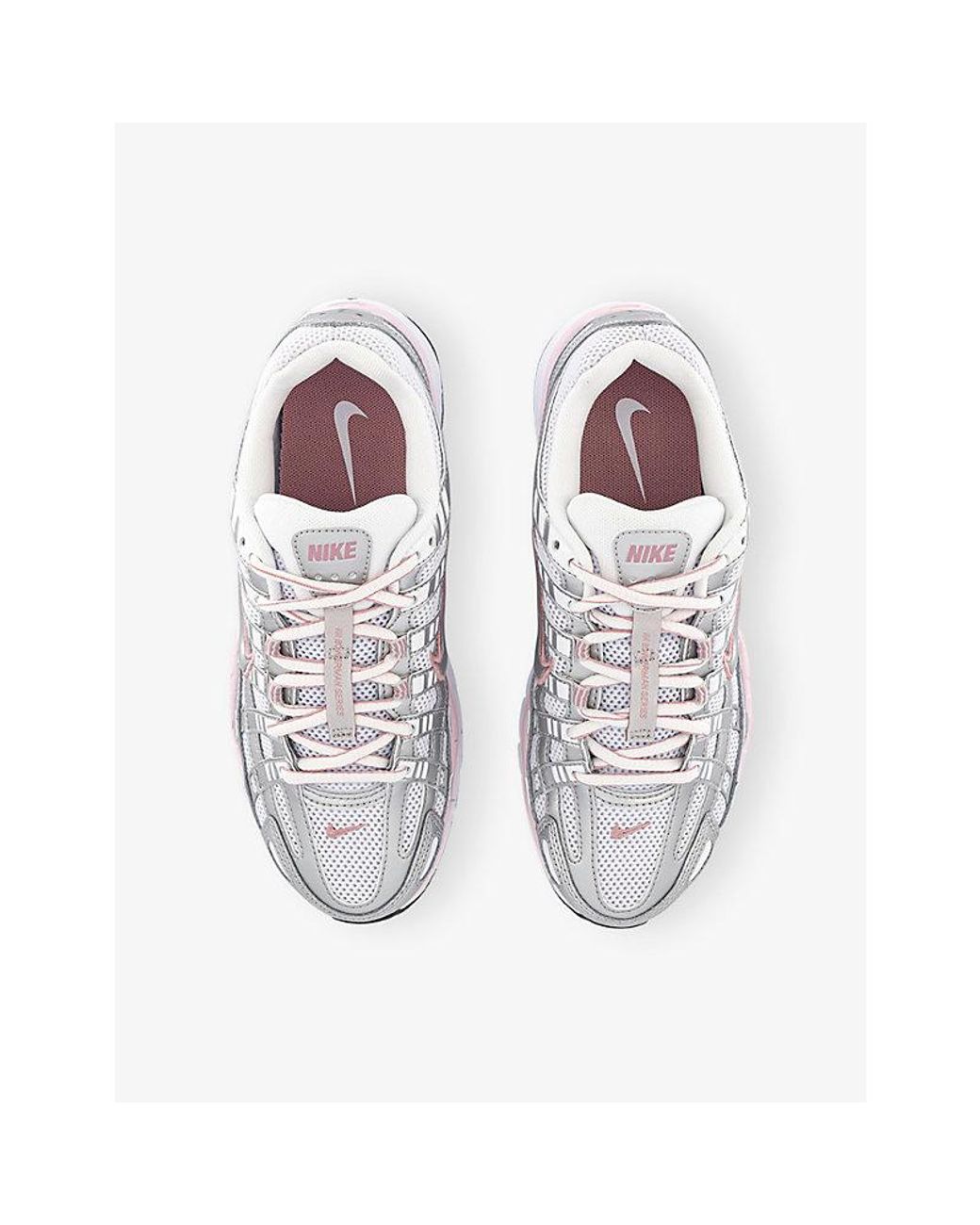 Nike White P-6000 Leather And Mesh Trainers
