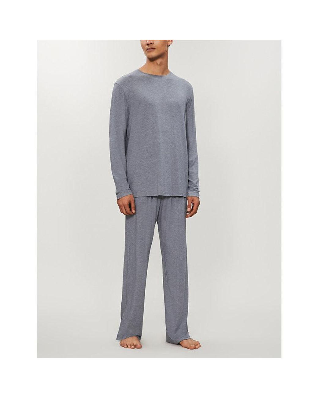 Derek Rose Gray Marlowe Stretch-Jersey Top for men
