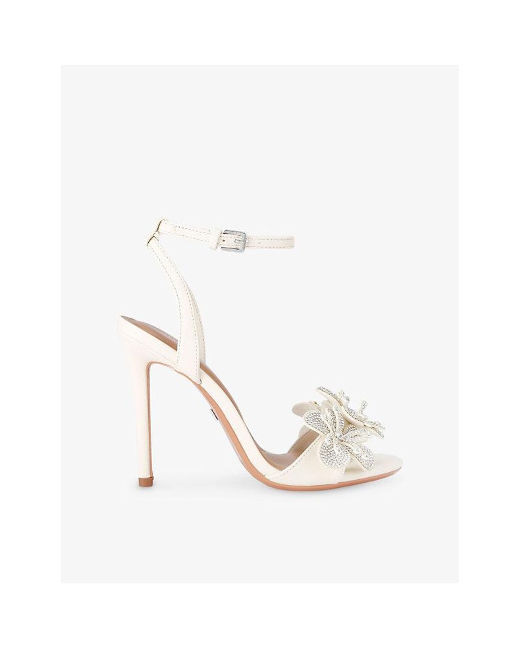 KG by Kurt Geiger White Saskia Faux-Leather Heeled Sandals