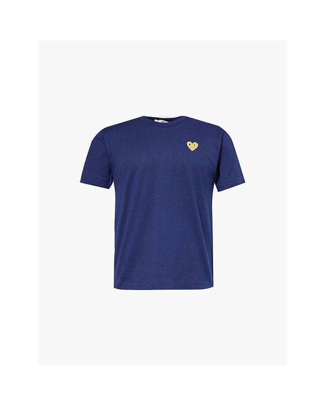 COMME DES GARÇONS PLAY Blue Small Heart Brand-Appliqué Cotton-Jersey T-Shirt for men