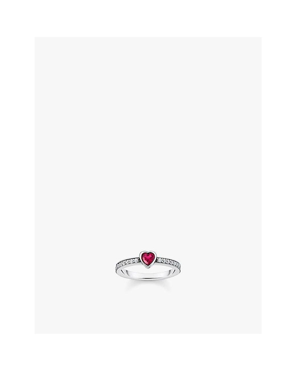Thomas Sabo White Heart 925 Sterling- And Zirconia Ring