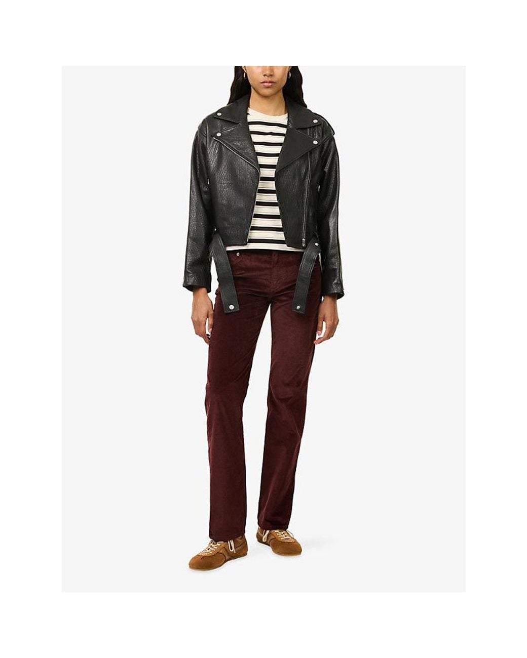 Rag & Bone Black Penelope Biker Leather Jacket