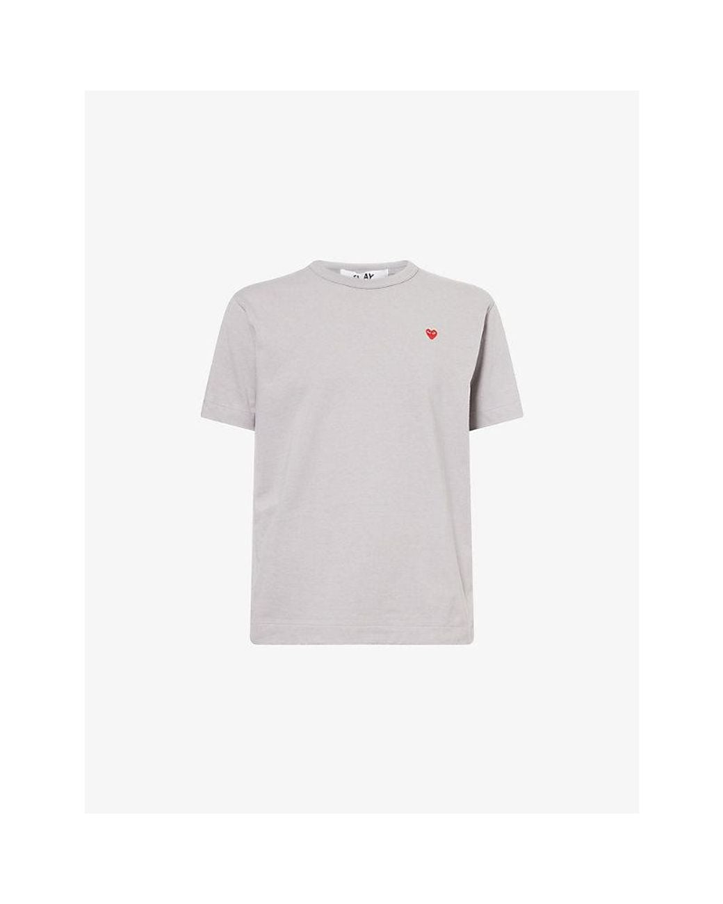 COMME DES GARÇONS PLAY White Small Heart-Embroidered Cotton T-Shirt for men