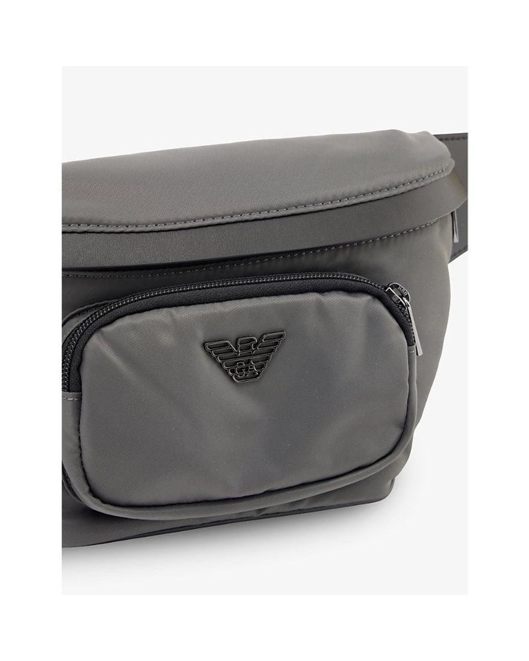 Emporio Armani Logo-embellished Shell Bum Bag in Gray for Men | Lyst