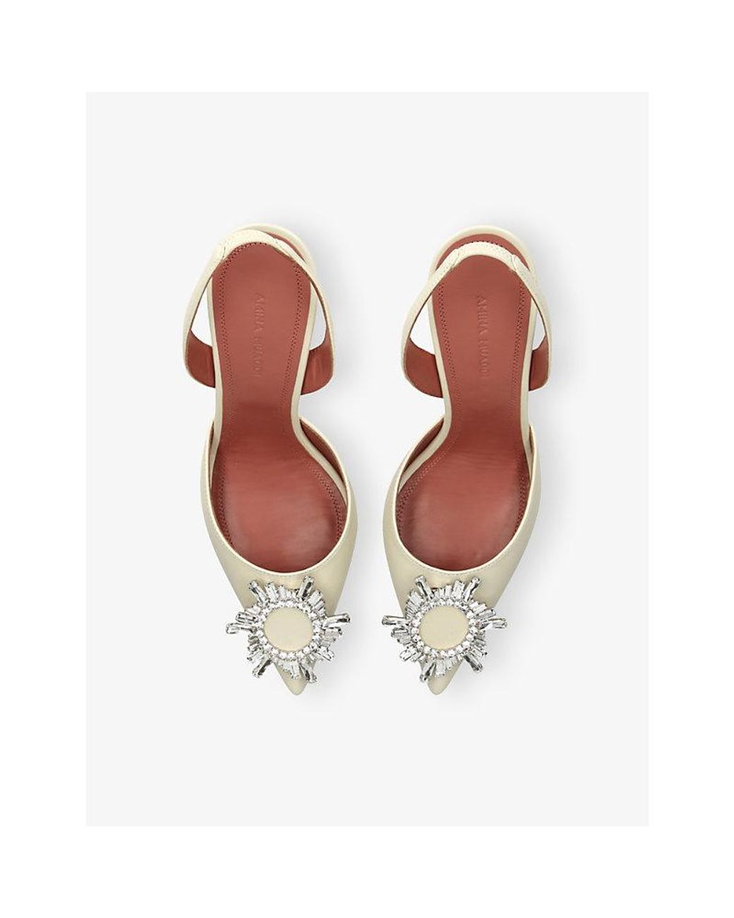 AMINA MUADDI White Begum 95 Leather Slingback Courts