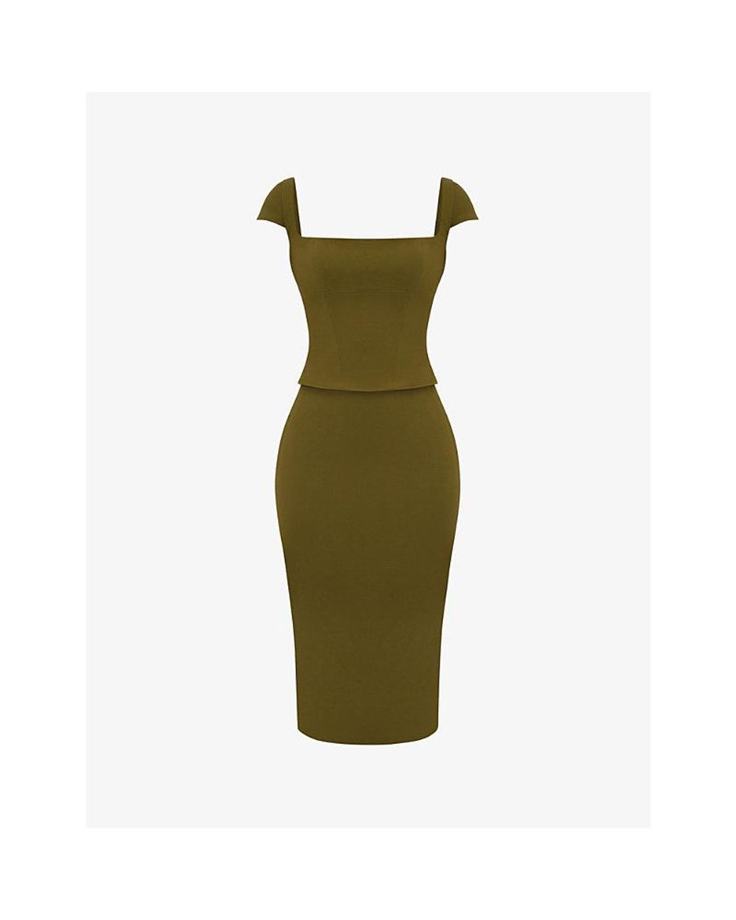 House Of Cb Layana Corseted Woven Mini Dress in Green Lyst
