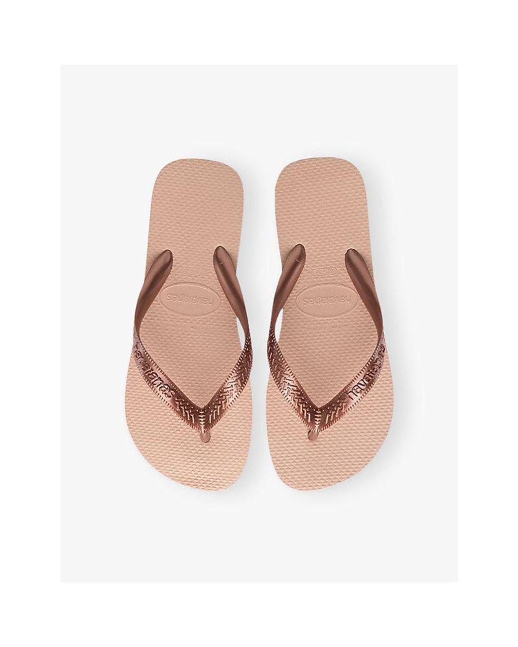 Havaianas Brown Top Logo-Embossed Rubber Flip-Flops