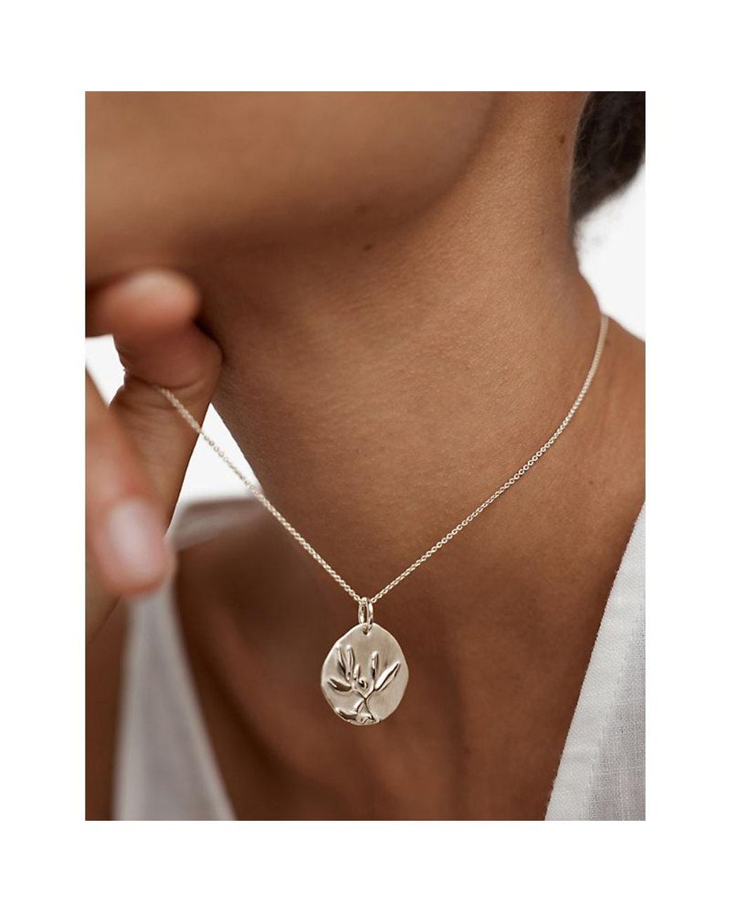Monica Vinader White Peace Sterling- Pendant