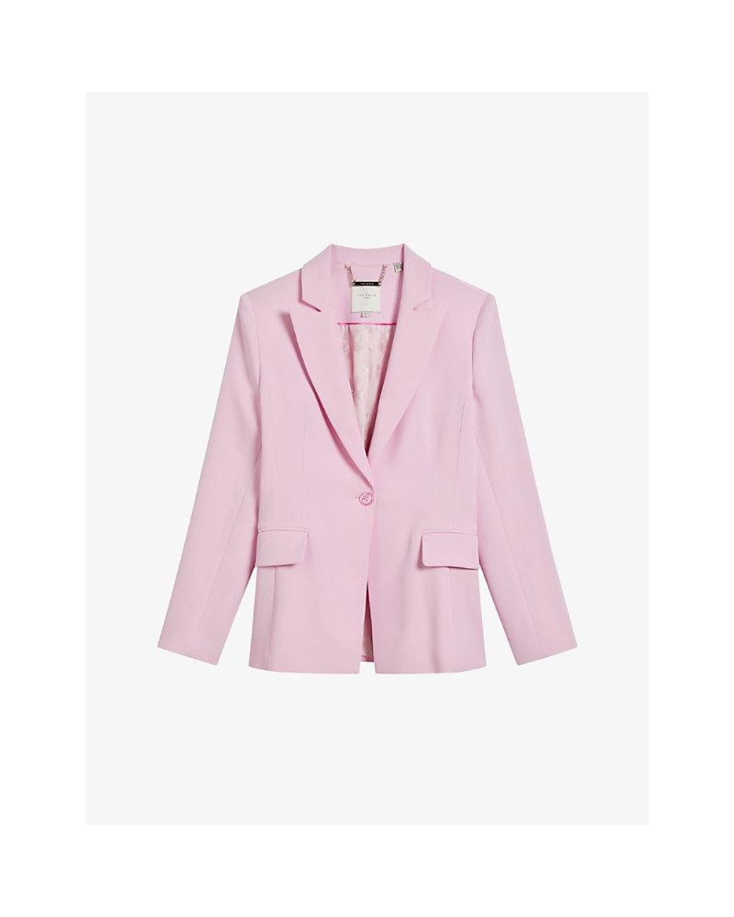 Ted Baker Miyaa Single-breasted Slim-fit Woven Jacket in Pink | Lyst