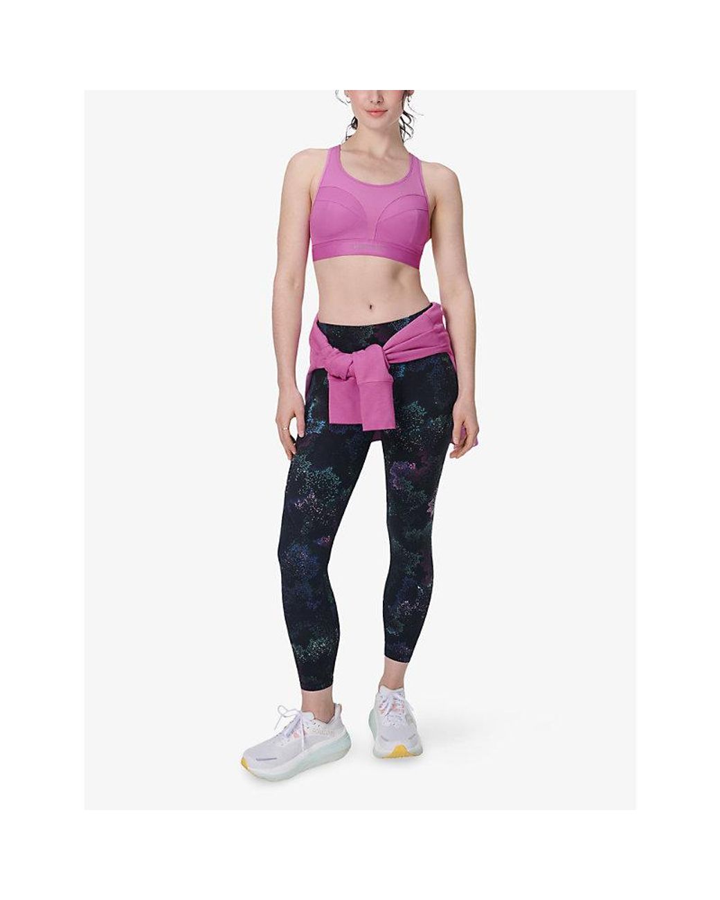 Sweaty Betty Blue Power Canopy-Print Workout Stretch-Woven Leggings