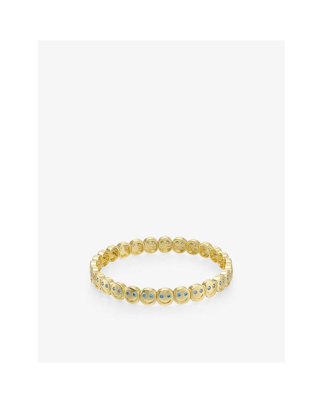 Lisa Gozlan Metallic Happy Face Mini 18Ct-Plated Brass And Cubic Zirconia Bracelet