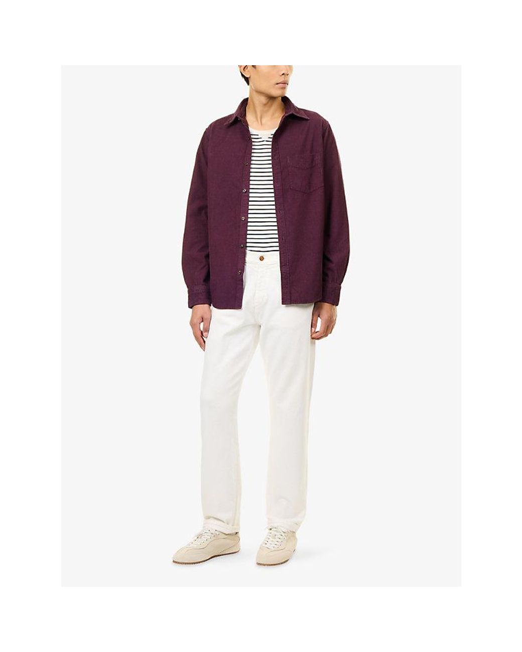 Gant Purple Garment-Dyed Regular Corduroy Shirt for men